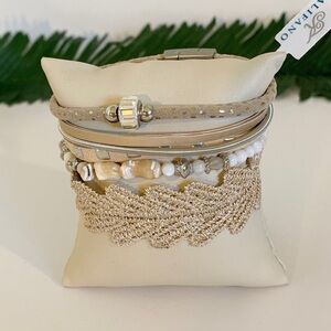 Kalifano Women’s Multi-Strand Lace, Shell, Crysta Wrap Bracelet!